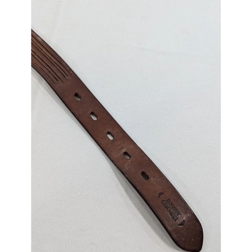 EMPORIO ARMANI ‎ Brown Vintage Leather Belt size 65/26 *Made in Italy* Preowned